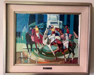 MCM HORSE RACING ORIGINAL OIL