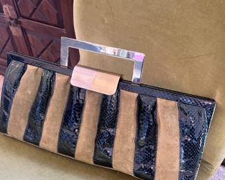 Gorgeous suede brass and reptile