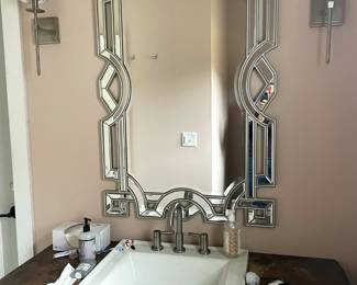 modern detailed beveled mirror