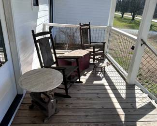 Pair of rockers, trunk, and side table