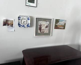 original paintings, vintage ceramic clock