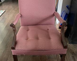 vintage chair upholstered rose
