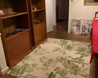 Two Scan Bookshelves, Area Rug, Two Marble Slabs