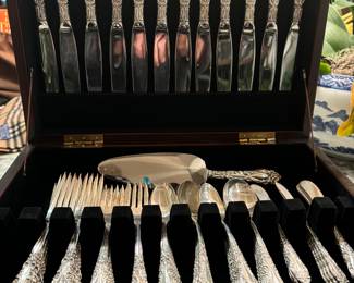 Amazon Athlene Sterling Silver Flatware. No Monogram
73 Pieces
Service for 12