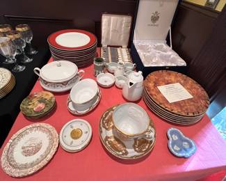 Versace and Faberge' plates