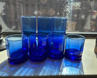 Anchor Hocking Cobalt Essex Lowball/ Old Fashioned
Drinking Glasses/