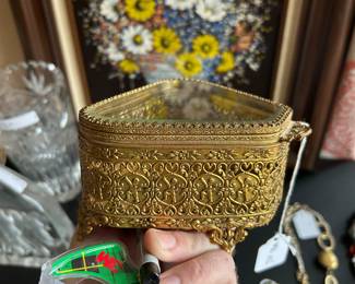 Antique Matson Ormolu Filigree Jewelry Box