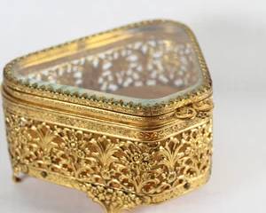 Antique Matson Ormolu Filigree Jewelry Box