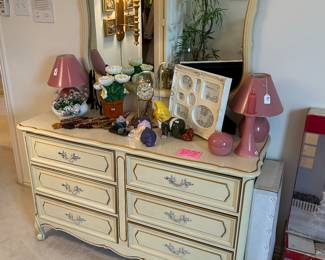 Henry Link 1960's French Provincial dresser with mirror