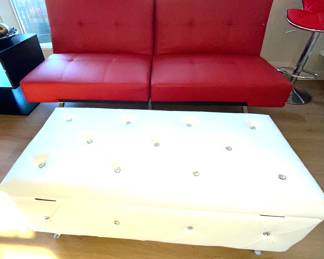 White storage trunk ottoman bench 