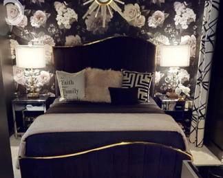 Atlanta Estate Sale Ponce City Market Bedroom BlackGoldBed