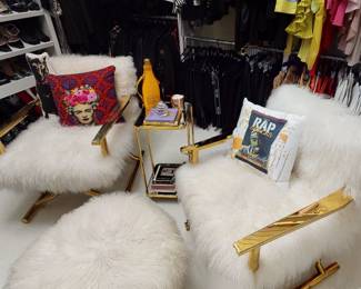 Atlanta Estate Sale Ponce City Market Closet Chairs White Plush