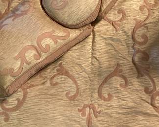 Vintage lux bedspread with matching pillows.