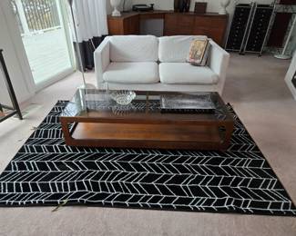 Great MCM coffee table, 
love seat and rug