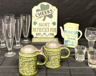 CT123VRoyal Holland pewter mugs and beer glasses