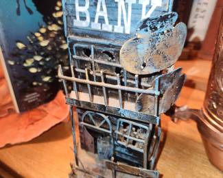 Antique Tin Bank -coin bank with stopper SOLD