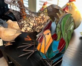 Stained Glass Rooster Lamp