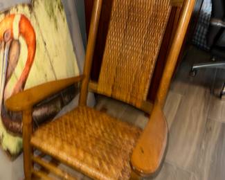 Rush Seat Rocking Chair