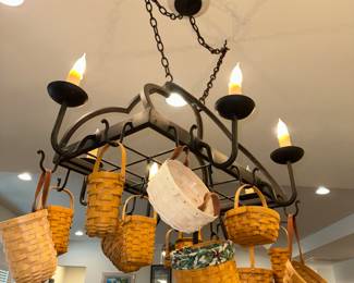 Longaberger Wrought Iron Lighted Pot/Basket rack