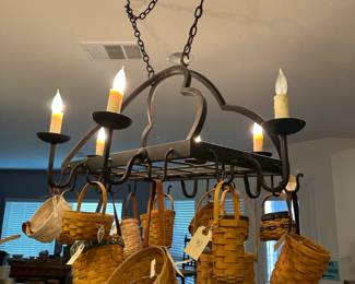 Longaberger wrought iron lighted pot/basket rack