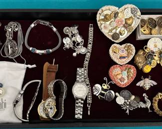 Jewelry:  Cabinet, Brighton, Misc.