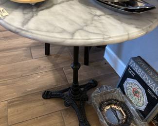 Marble Top Wrought Iron Table