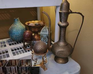 Closeup of decor in shelves