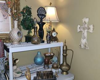 2 shelves of decor