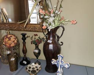 More crosses, nice pitcher, candle holder & more