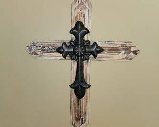 Close up of cross on wall