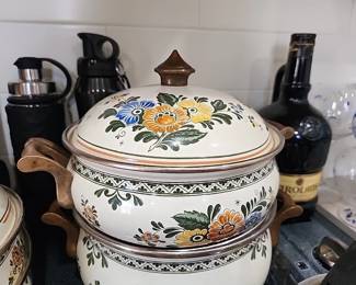 Enamel Double boiler with lid