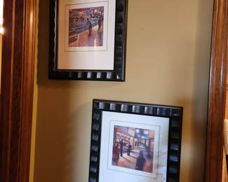 Framed & matted pictures under glass