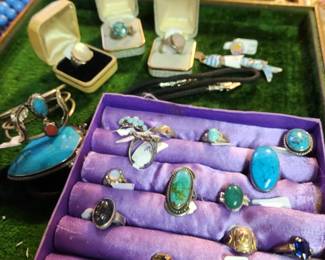 Collection of native jewlry and i be l live couple pieces of gold