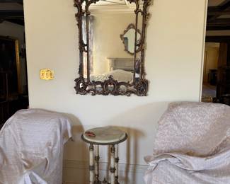 wood carved mirror