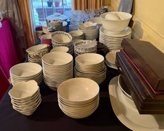 a lot of dishes
