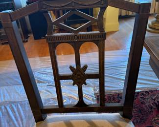 one of the side chairs /needlepoint seats
