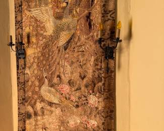 Antique hand stiched silk 10plus feet tall