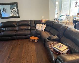 Nice Leather Sectional with 4 recliners.