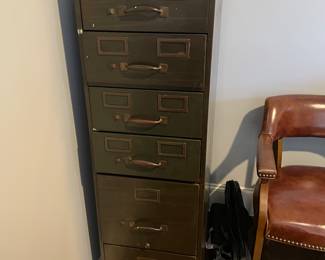 Antique Metal Filing Cabinet