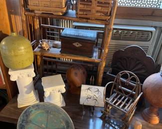 Vintage urns, vases, and stands