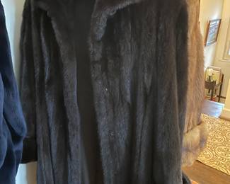 Long Black Mink Coat - size M-L - excellent condition
