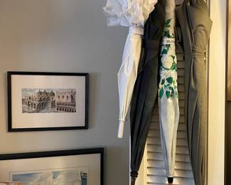 Ralph Laureen umbrella with others, framed lithographs and more!