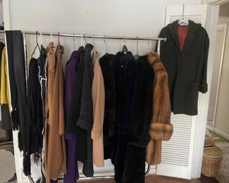 Fur and Wool Coats: Mink, Sheared Beaver, Vintage Mackintosh wool, Cashmere, Fur trimmed scarves and more!