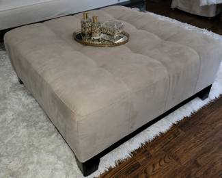 Large, tufted square ottoman