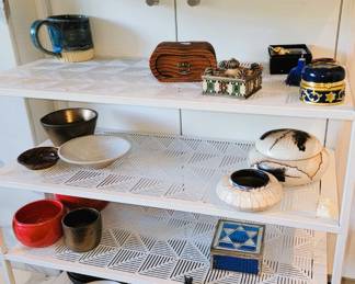 Modern white metal shelf
