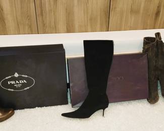Jimmy Choo and Prada boots