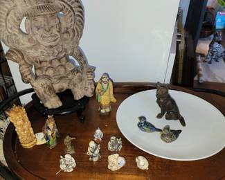 Carved figurines - large wood to small stone