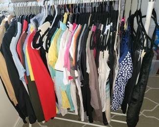 Exercise clothes: yoga, golf, tennis. Mostly woman with some mens