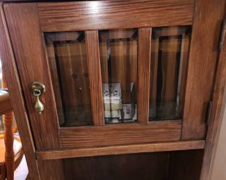antique "Hoosier" cabinet, measures 53" tall x 16 1/2" wide x 15" deep (at marble front): $75.00