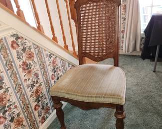 Drexel Heritage dining room set, purchased new in 1975.  Table, with 2 leaves & 6 chairs: table measures 70" x 42", comes with TWO 20" leaves ($200.00).  China cabinet measures 72" wide x 83 1/2" tall x 14" deep ($150.00).  Bar/server, with flip top, measures (top closed) 32" wide x 35 1/2" tall x 18 1/2" deep (add 32" TOTAL with top opened) $90.00